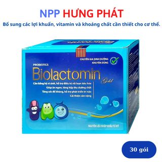 Men tiêu hóa vi sinh Biolactomin Gold giúp ăn ngon , tiêu hóa khỏe – Hộp 30 gói