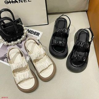 Sandal nữ 2 quai ngang nhún da mềm đẹp AP25 giá sỉ