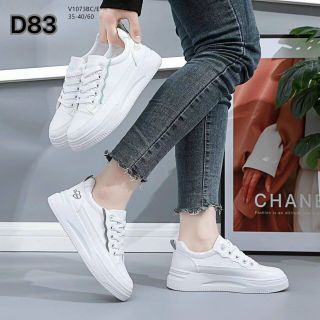 Giày thể thao nữ trắng da mềm êm chân V1070