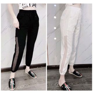 QUẦN JOGGER NỮ PHỐI LƯỚI SƯỜN CÁ TÍNH - DMA STORE