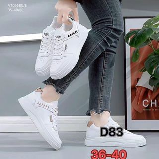 Giày thể thao nữ da mềm trắng V1062