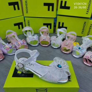 Sandal trẻ em kiểu dáng công chúa quai ngang đính nơ