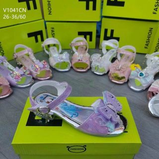 Sandal trẻ em kiểu dáng công chúa quai ngang đính nơ