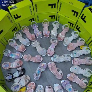Sandal trẻ em kiểu dáng công chúa quai ngang đính nơ