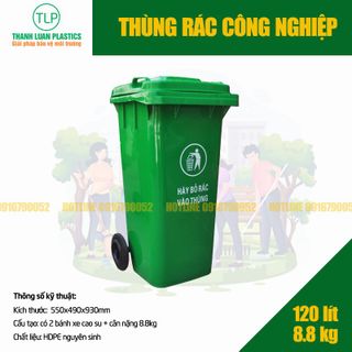Thùng Rác Công Nghiệp 120 Lít Loại 8.8Kg