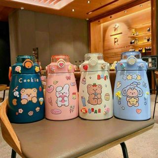 Bình Nước Giữ Nhiệt Cute có Stiker 110ml