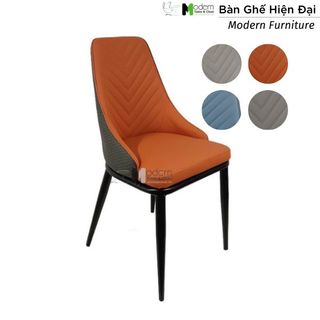 Ghế ăn nhà hàng lưng cao nệm bọc da chân sắt ECO15A-P – Bàn Ghế Hiện Đại