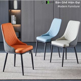 Ghế ăn nhà hàng lưng cao nệm bọc da chân sắt ECO15A-P – Bàn Ghế Hiện Đại giá sỉ