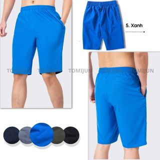 Quần short nam dù TOMIJUN Quần đùi nam thể thao, vải dù gió co giãn, mềm mịn, siêu nhẹ, dáng thể thao