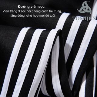 Quần short nam 3 sọc thể thao TOMIJUN Quần short unisex vải poly cao cấp mềm mịn, kiểu dáng năng động, trẻ trung