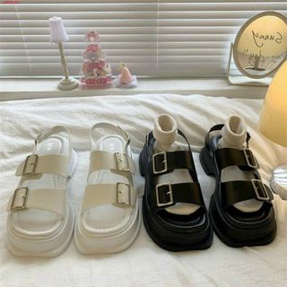 Sandal nữ 2 Quai Khóa Vuông Đế Bánh Mì siêu êm chân