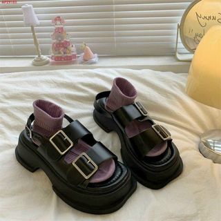 Sandal nữ 2 Quai Khóa Vuông Đế Bánh Mì siêu êm chân