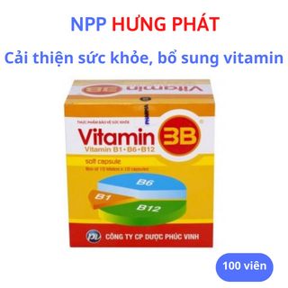 Viên uống Vitamin 3B giảm đau nhức, tê bì chân tay hộp - 100 viên giá sỉ