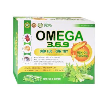 Viên uống omega 3.6.9 Diệp lục cần tây , dầu cá 1000mg– Hộp 60 viên
