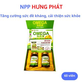 Viên uống omega 3.6.9 Diệp lục cần tây , dầu cá 1000mg– Hộp 60 viên