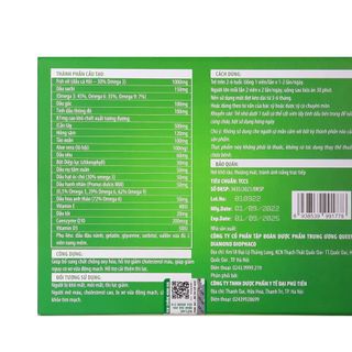 Viên uống omega 3.6.9 Diệp lục cần tây , dầu cá 1000mg– Hộp 60 viên