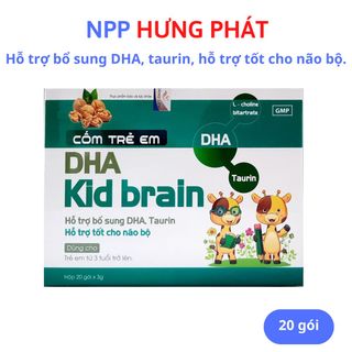 Cốm trẻ em tốt cho não bộ DHA Kid brain giúp bổ sung DHA, Taurin cho bé – hộp 20 gói x 3g giá sỉ