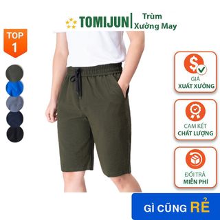 Quần short nam chất đũi TOMIJUN Quần đùi nam thể thao, co giãn, mềm mịn, siêu nhẹ, dáng thể thao