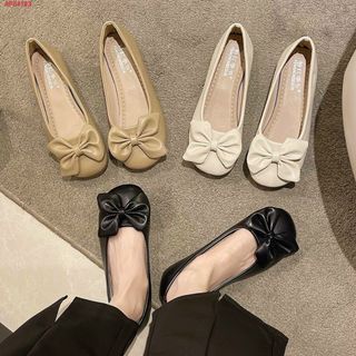 Giày búp bê nữ da mềm đính nơ đẹp AP34