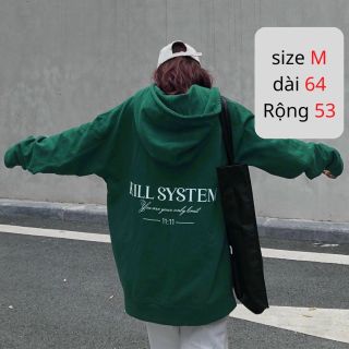 Áo Nỉ Hoodie KILL SYTEM Khóa Kéo Unisex Form Rộng
