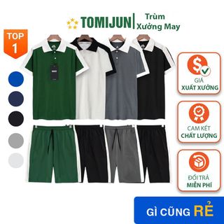 Bộ Đồ Thể Thao Nam Cổ Bẻ Cộc Tay Chất CVC Cá Sấu Co Giãn 4 Chiều Sang Trọng giá sỉ