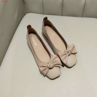 Giày Búp Bê nữ Đế Bệt Mũi Vuông Đính Nơ xinh xắn