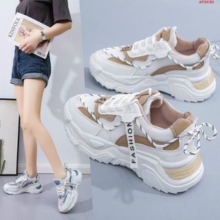 Giày thể thao nữ độn đế phối 2 màu năng động