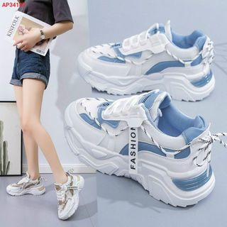 Giày thể thao nữ độn đế phối 2 màu năng động
