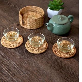 COMBO 6 LÓT LY CỐC BẰNG MÂY ĐAN giá sỉ