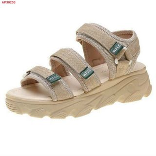 Sandal nữ đế cao 2 quai ngang cá tính