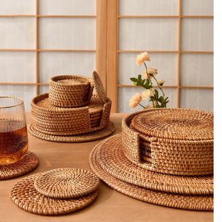 LÓT LY CỐC, LÓT NỒI BẰNG MÂY ĐAN