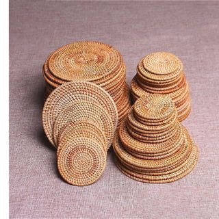 COMBO 6 LÓT LY CỐC BẰNG MÂY ĐAN