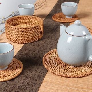 LÓT LY CỐC, LÓT NỒI BẰNG MÂY ĐAN