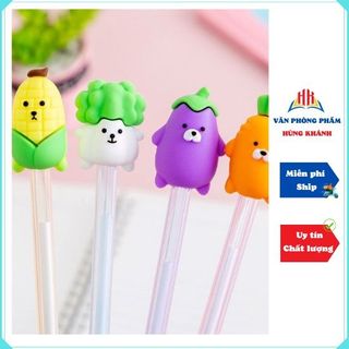 (BÚT BI SIÊU ĐẸP) Bút bi cute hình rau củ quả, bút nhựa cao cấp, bút bi nước mực gel đen ngòi 0.5mm, văn phòng phẩm B33. giá sỉ