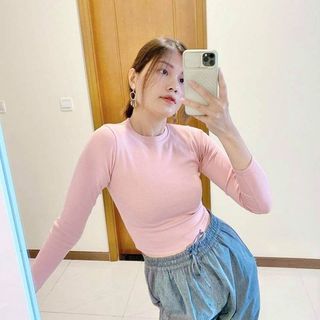 Áo croptop tay dài borip len tăm, co giãn, dầy dặn, thoáng khí, chính hãng AGE2X,