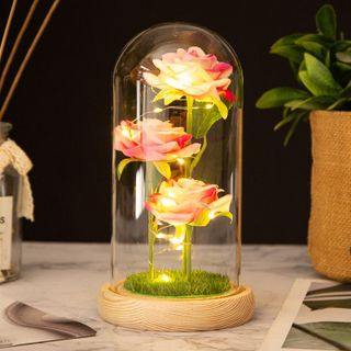 Hoa Hồng giả thủy tinh đèn led - Quà Lưu niệm