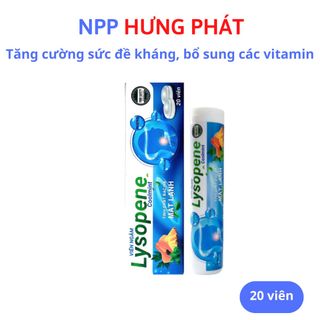 Viên ngậm Lysopene bạc hà giúp giảm phù nề, đau rát họng, giảm viêm họng – hộp 20 viên