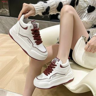 Giày thể thao nữ da mềm trắng cổ cao