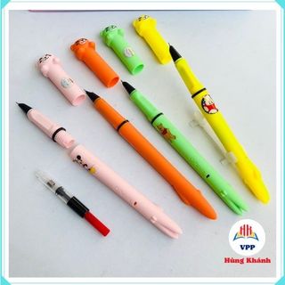 (Bán siêu chạy - HOT) Bút gấu, bút panda Hoàng Ngọc, bút gấu xóa được, bơm mực piston, có định vị cầm tay cho bé lớp 1