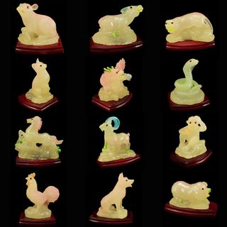 Tượng 12 con giáp trang trí: ảnh nhủ, cẩm thạch, màu đồng, dạ quang, màu vàng - Tượng trang trí nhỏ - Mô hình thú - Mô hình con vật