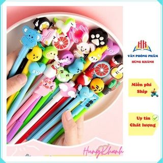 Set 20 bút bi nước, bút bi thú, nhiều hình ngộ nghĩnh nhiều mẫu mới đẹp kèm túi zip đựng Loại 1
