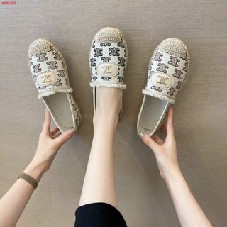 Giày búp bê nữ mũi giày phối cói trẻ trung