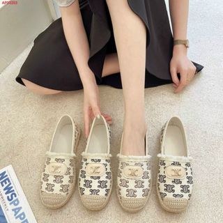 Giày búp bê nữ mũi giày phối cói trẻ trung