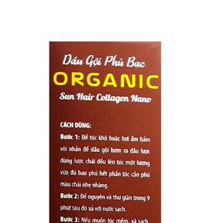 Dầu Gội Phủ Bạc Thảo Dược Organic 200ml- Màu Nâu