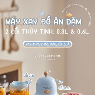Máy Xay Thực Phẩm Đa Năng Dung Tích 600ml Bear QSJ-B02R1/B02U2 Công suất 200W Cối Thuỷ Tinh Chính Hãng