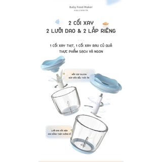 Máy Xay Thực Phẩm Đa Năng Dung Tích 600ml Bear QSJ-B02R1/B02U2 Công suất 200W Cối Thuỷ Tinh Chính Hãng