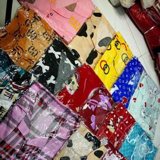 Đồ bộ nữ, pyjama mặc nhà lụa thái mịn, mát, áo tay ngắn, quần dài