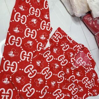 Đồ bộ nữ, pyjama mặc nhà lụa thái mịn, mát, áo tay ngắn, quần dài
