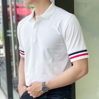 POLO, ÁO POLO NAM, ÁO POLO, ÁO THUN NAM, ÁO THUN CỔ BẺ, POLO PHỐI BO TAY DỆT P28