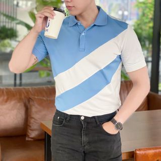POLO NAM, ÁO THUN POLO, ÁO POLO NAM, ÁO CỔ BẺ, POLO PHỐI CHÉO P25